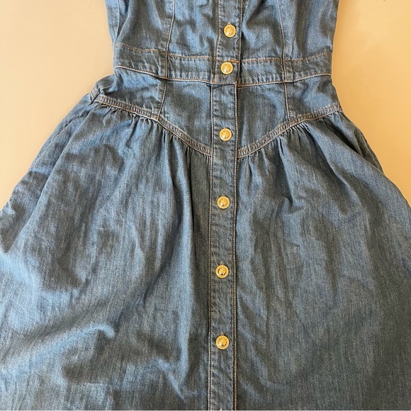 REFORMATION Ellison Denim Midi Dress 6 - Picture 6 of 13